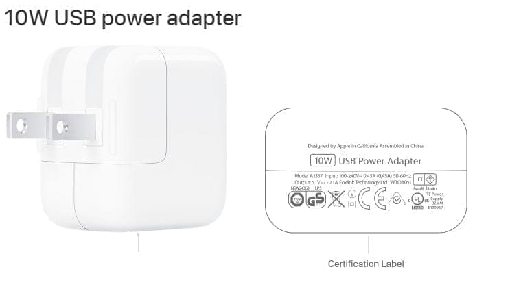 Apple 10W Power Adapter Charging Cube